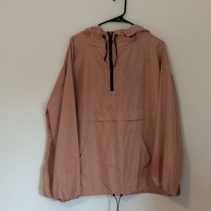 Light pink light weight hooded jacket